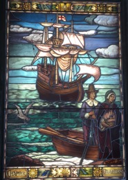 The Mayflower in stained glass
