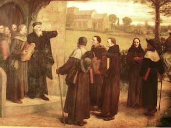 Wycliffe instructs the Lollards - 19th C image